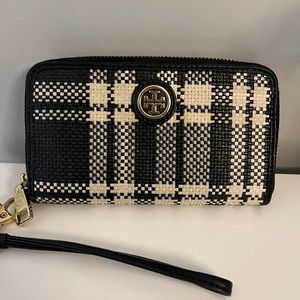 Tory Burch Robinson Plaid Wristlet